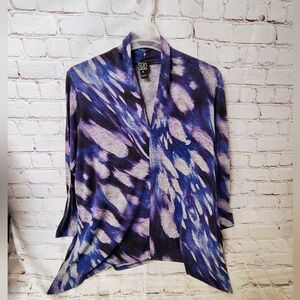 Clara Sun Woo Purple Whimsy Goth Tunic XL Assymetrical Hem Rave Top Polyester